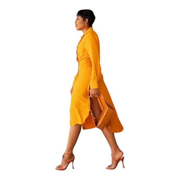 🧡ZARA Tangerine Wrap Tunic Dress Size S New🧡 - Picture 5 of 7